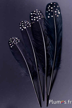 Cygne Soie avec paillettes  - 25-30 cm - noir